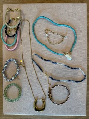 Collection of summer jewelry - bracelets and necklaces
